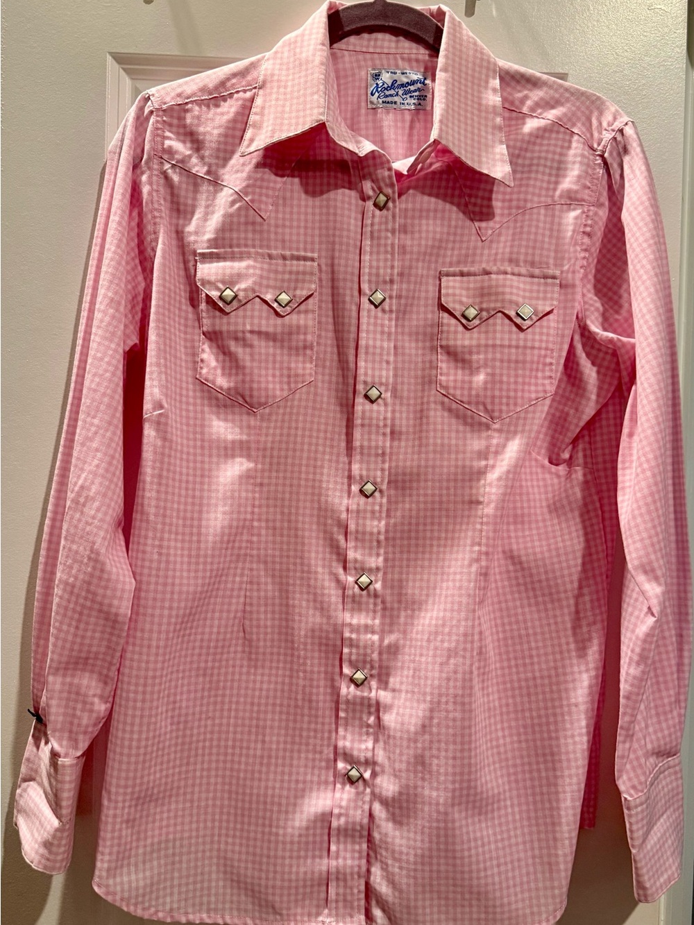 Pink Western Pearl Snap Shirt - RARE FIND!